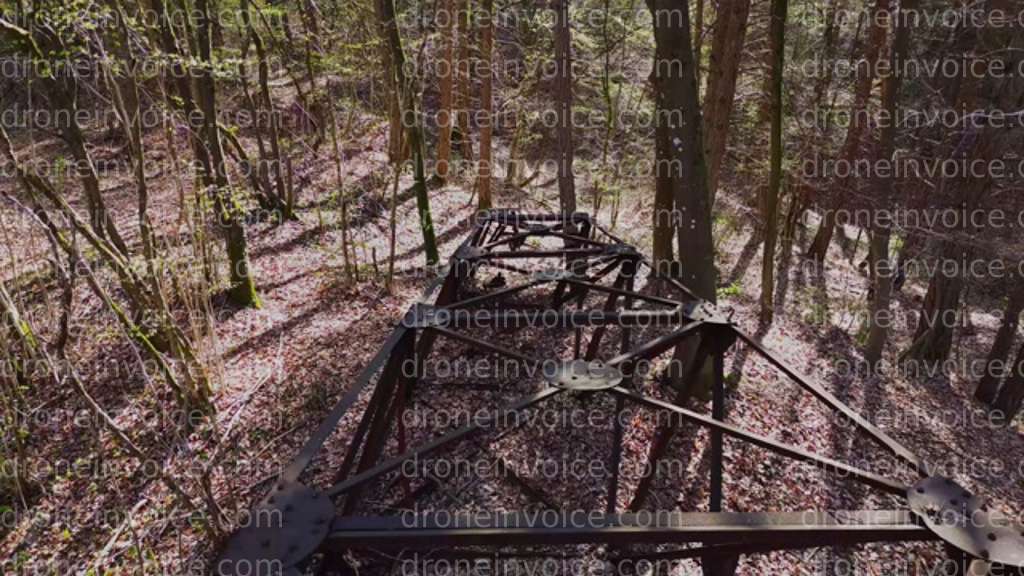 Cover for Fpv and stabilised Drone Skimming Over Hammock Inside Abandoned Steel Tower Forest Close Pass Video