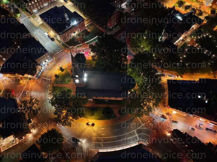 Cover for Overhead View of St.Anne's Parish at Night - Church Circut, Annapolis, MD