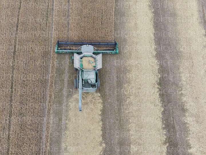 Cover for Overhead view of John Deere combine